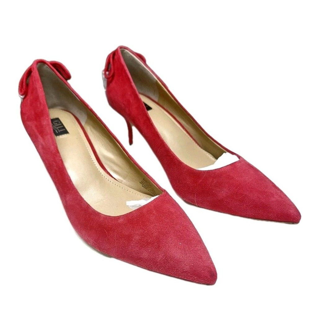 GILI Got It Love It Womens Shoes  8 M Suede  Red Heels Tassels  Holiday